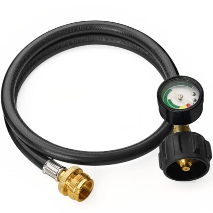 3/6 Feet Propane Adapter Hose with Gauge