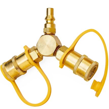 1/4” RV Propane Quick Connect Y Splitter Adapter