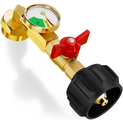 Propane Refill Adapter with Valve and Gauge